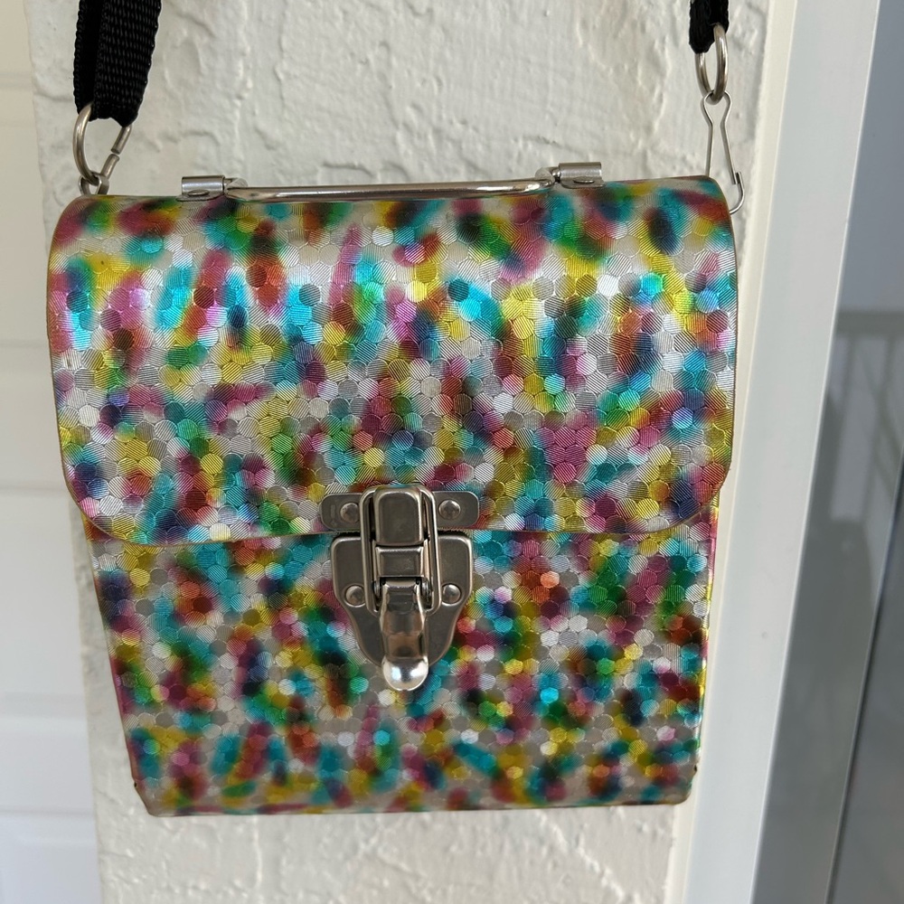 Multicolor Metallic Confetti Crossbody Disco Funky Bag - Women's Shoulder Rare